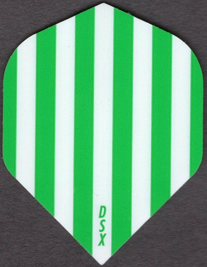 Green and White Stripes Dart Flights