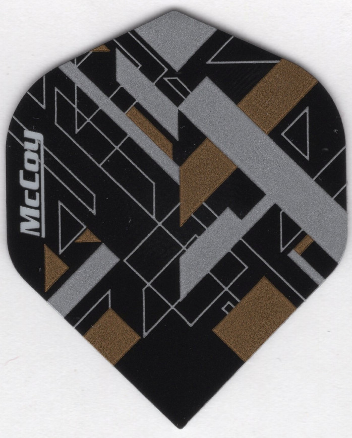 Black, Silver & Gold Art Deco McCoy Dart Flights
