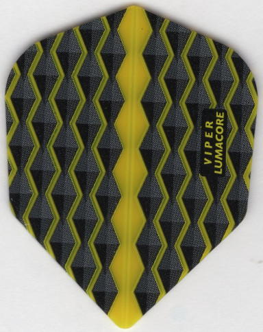 Black and Yellow LUMACORE Dart Flights