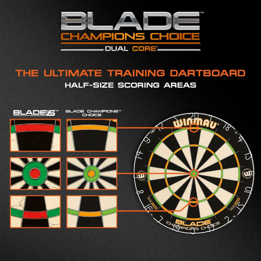 WINMAU CHAMPIONS CHOICE DUAL CORE DARTBOARD WINMAU CHAMPIONS CHOICE DUAL CORE DARTBOARD