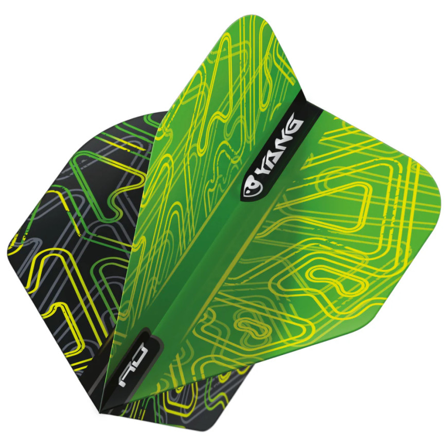 Green Yin Yang Two Sided Dart Flights