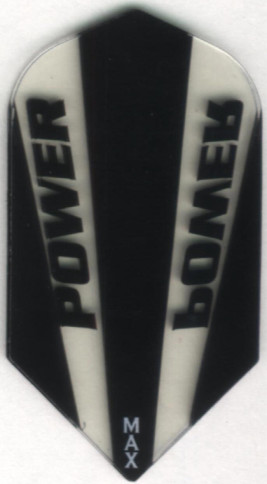 Black and Clear Power Max Slim Dart Flights: 150 Microns Thick
