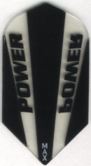Black and Clear Power Max Slim Dart Flights: 150 Microns Thick