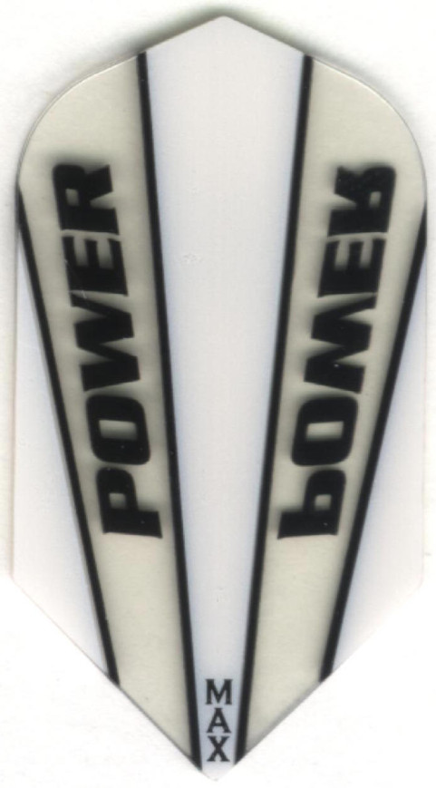 White and Clear Power Max Slim Dart Flights: 150 Microns Thick