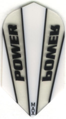 White and Clear Power Max Slim Dart Flights: 150 Microns Thick