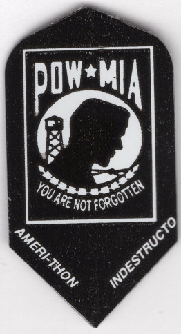 Slim Black & White "POW * MIA" Dart Flights