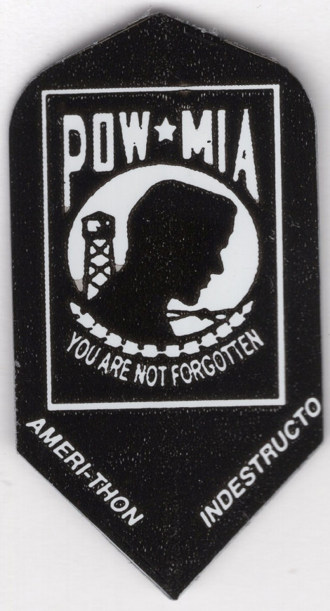Slim Black & White "POW * MIA" Dart Flights