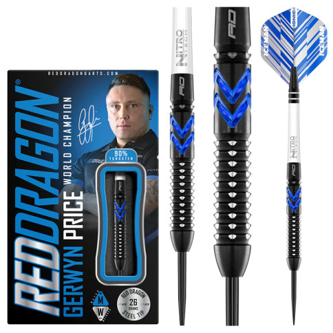 GERWYN PRICE BLUE ICE 26 GRAM STEEL TIP DARTS