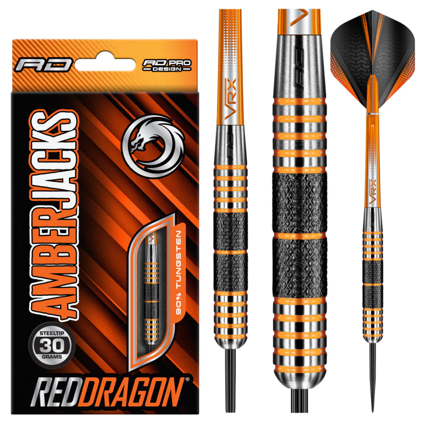 RED DRAGON AMBERJACKS 30 GRAM STEEL TIP DARTS