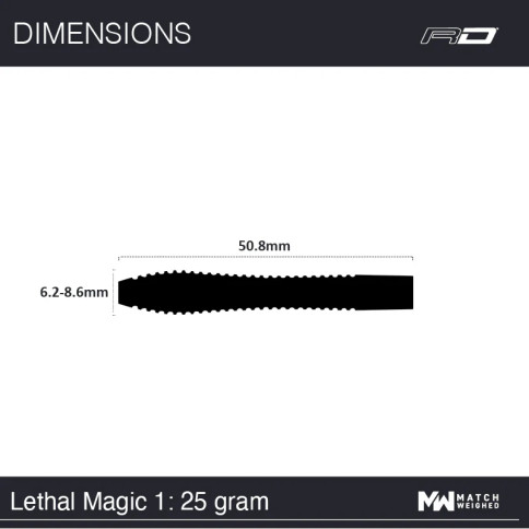 RED DRAGON LETHAL MAGIC 25 GRAM STEEL TIP DARTS