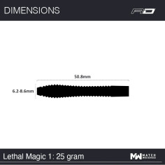 RED DRAGON LETHAL MAGIC 25 GRAM STEEL TIP DARTS