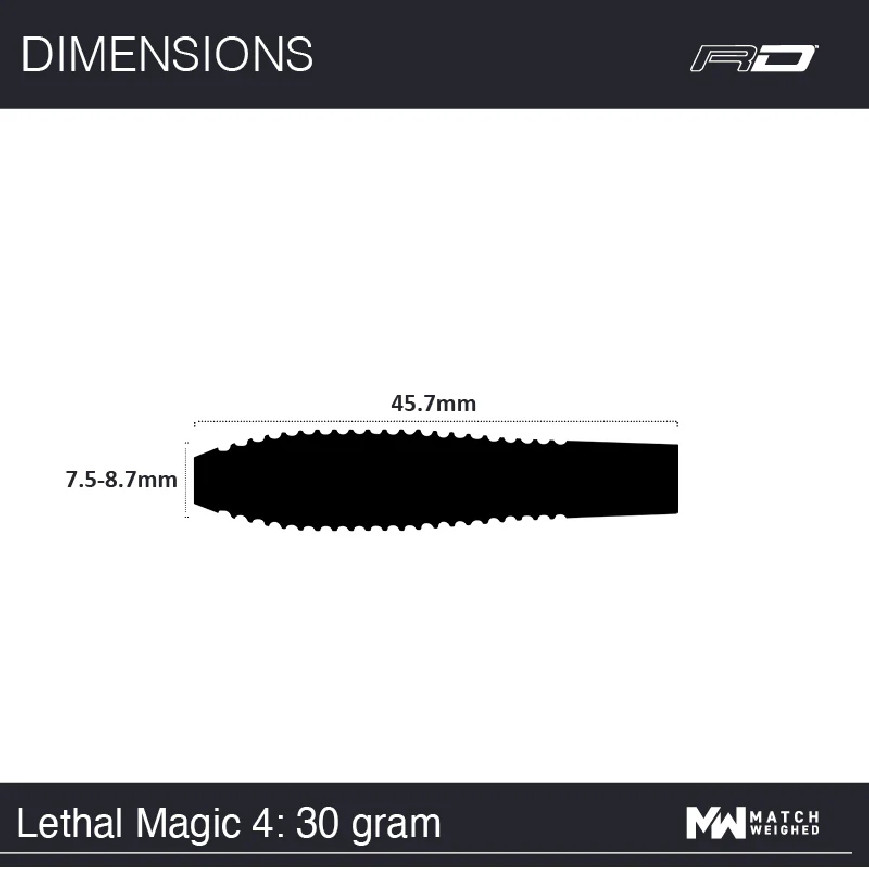 RED DRAGON LETHAL MAGIC 30 GRAM STEEL TIP DARTS