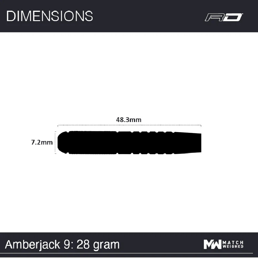 RED DRAGON AMBERJACKS 28 GRAM STEEL TIP DARTS