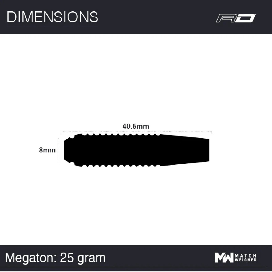 RED DRAGON MEGATON 25 GRAM STEEL TIP DARTS