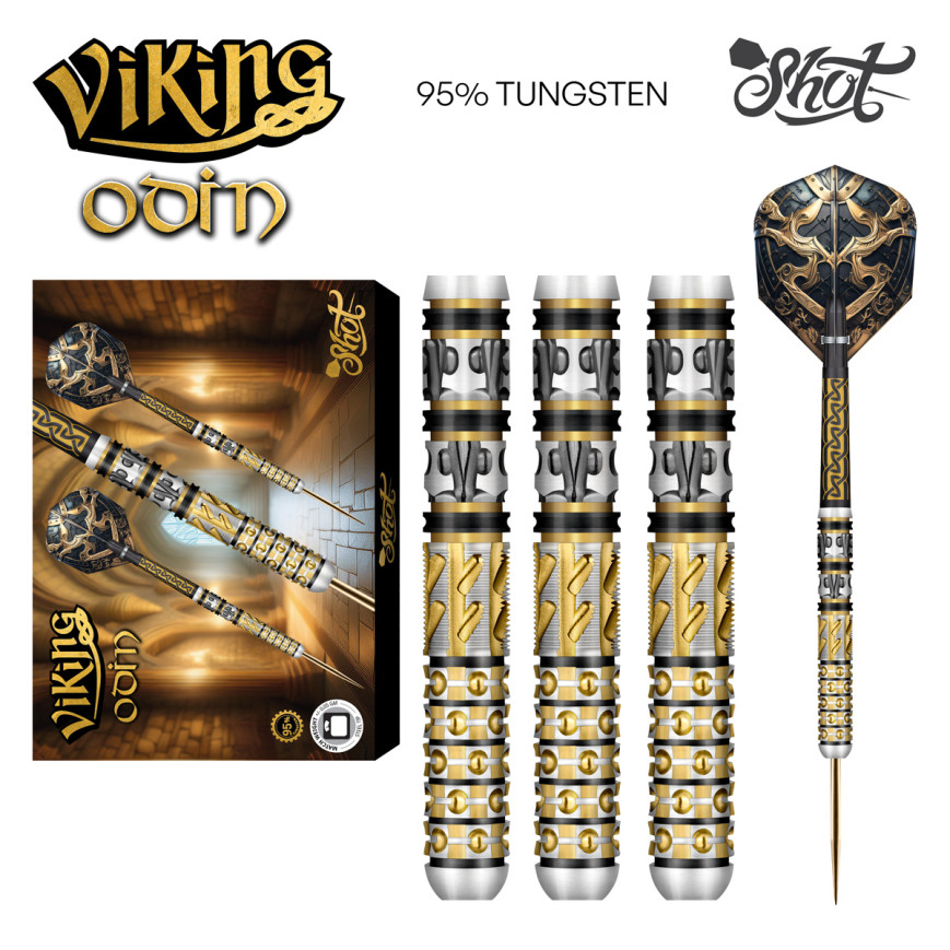 SHOT VIKING "ODIN" 24 GRAM STEEL TIP DARTS SHOT VIKING "ODIN" 24 GRAM STEEL TIP DARTS