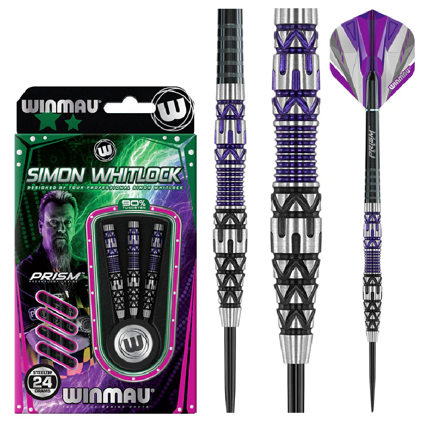WINMAU SPECIAL EDITION SIMON WHITLOCK 24 GRAM STEEL TIP DARTS
