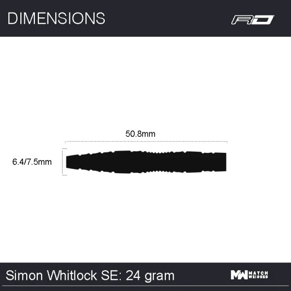 WINMAU SPECIAL EDITION SIMON WHITLOCK 24 GRAM STEEL TIP DARTS