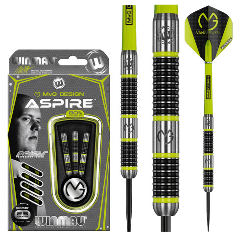 WINMAU MVG "ASPIRE" 25 GRAM STEEL TIP DARTS