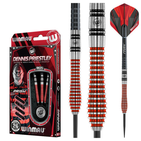 WINMAU DENNIS "THE MENACE" PRIESTLEY 26 GRAM STEEL TIP DARTS