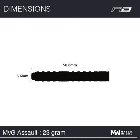 WINMAU MVG "ASSAULT" 23 GRAM STEEL TIP DARTS