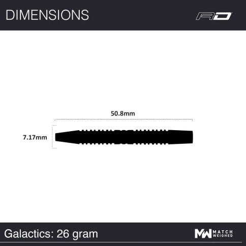 WINMAU GALACTICS 26 GRAM STEEL TIP DARTS