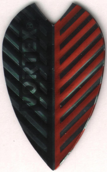 Red and Black Vortex Cut Dart Flights