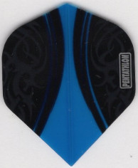 Light Blue on Black PENTATHLON V-SWISH Dart Flights