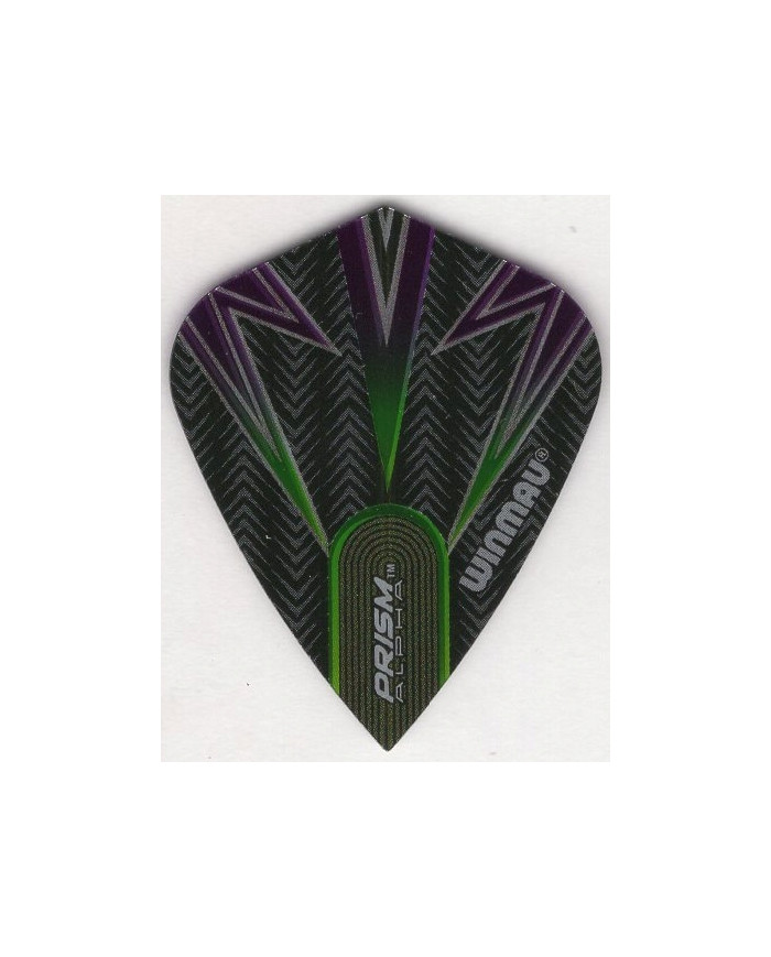 WINMAU "BOLTS" Black, Purple and Green Prism Alpha Kite Dart Flights