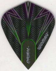 WINMAU "BOLTS" Black, Purple and Green Prism Alpha Kite Dart Flights