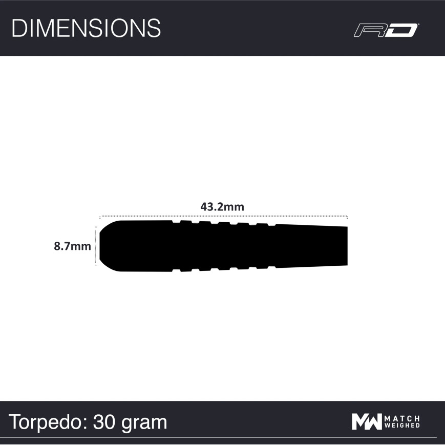 RED DRAGON TORPEDO 30 GRAM STEEL TIP DARTS