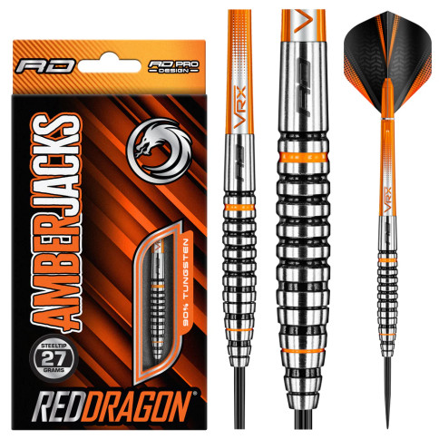 RED DRAGON AMBERJACKS 27 GRAM STEEL TIP DARTS