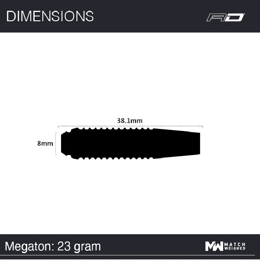 RED DRAGON MEGATON 23 GRAM STEEL TIP DARTS