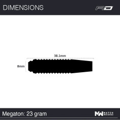 RED DRAGON MEGATON 23 GRAM STEEL TIP DARTS