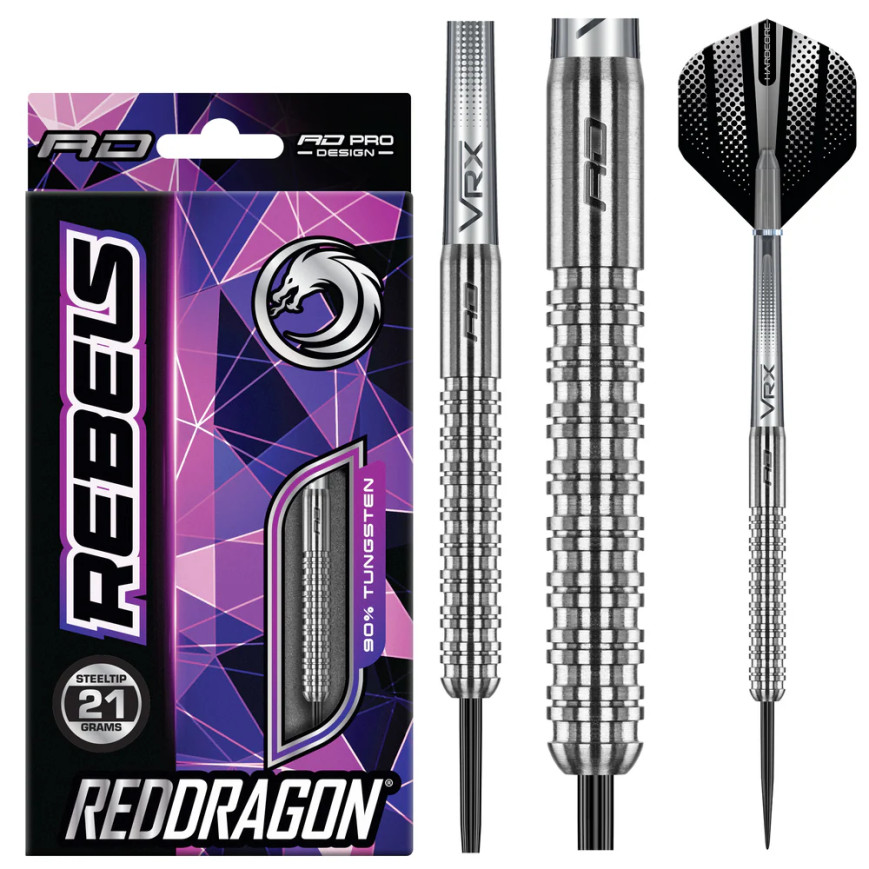 RED DRAGON REBELS 21 GRAM STEEL TIP DARTS