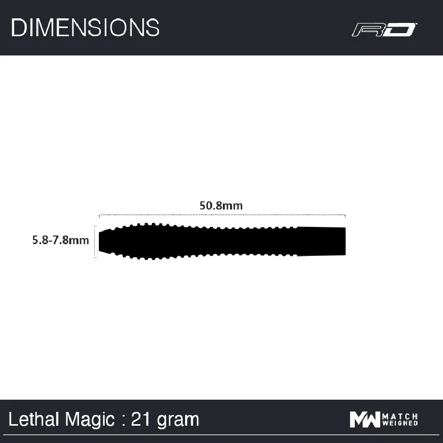 RED DRAGON LETHAL MAGIC 21 GRAM STEEL TIP DARTS