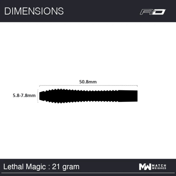 RED DRAGON LETHAL MAGIC 21 GRAM STEEL TIP DARTS