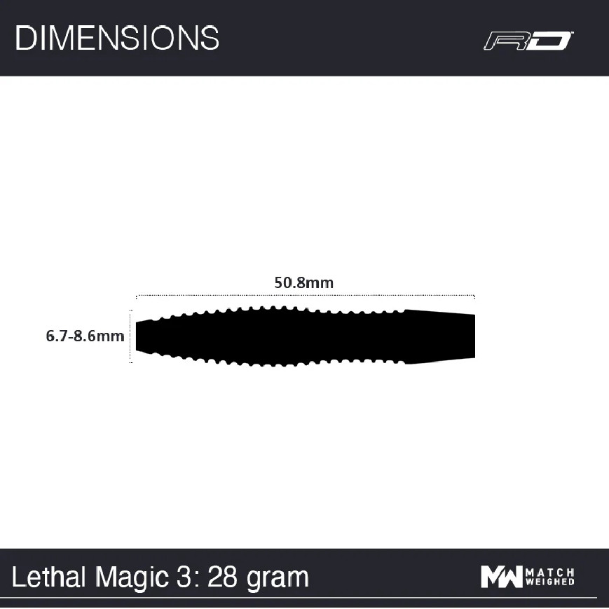 RED DRAGON LETHAL MAGIC 28 GRAM STEEL TIP DARTS