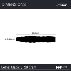 RED DRAGON LETHAL MAGIC 28 GRAM STEEL TIP DARTS