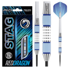 RED DRAGON STAG GREY 28 GRAM STEEL TIP DARTS