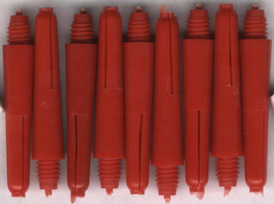 1.25in. Red Extra Short Nylon Dart Shafts