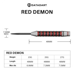 DATADART RED DEMON 27 GRAM STEEL TIP DARTS