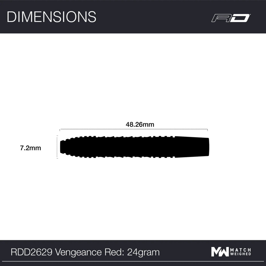 RED DRAGON VENGEANCE 24 GRAM STEEL TIP DARTS