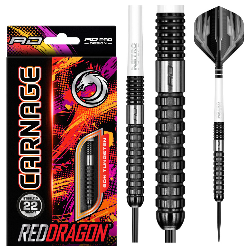 RED DRAGON CARNAGE 2 22 GRAM STEEL TIP DARTS