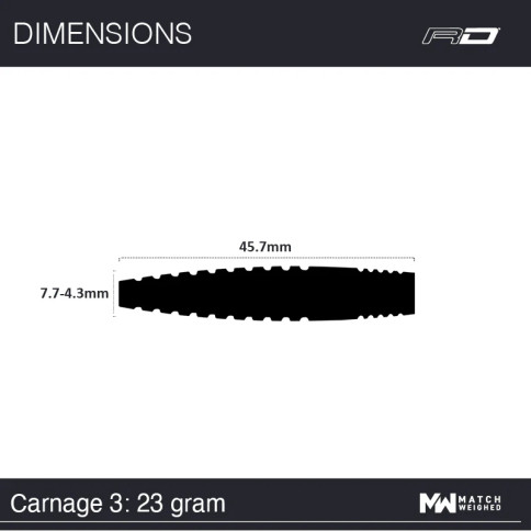 RED DRAGON CARNAGE 3 25 GRAM STEEL TIP DARTS