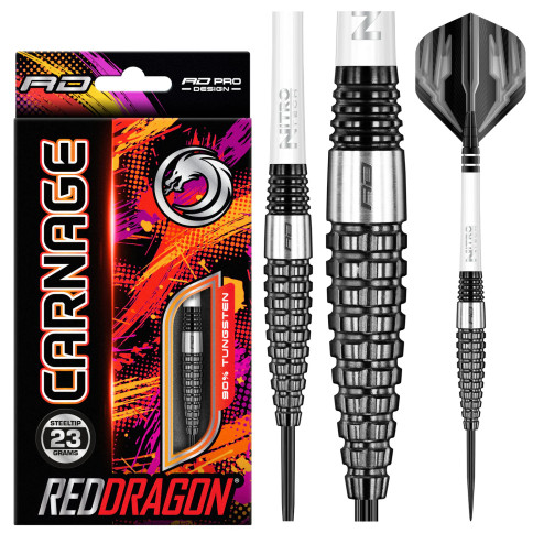 RED DRAGON CARNAGE 3 25 GRAM STEEL TIP DARTS