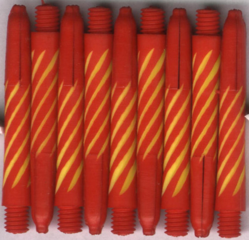 1.5in. Red /Yellow Short Spiroline Nylon Dart Shafts 1.5in. Red /Yellow Short Spiroline Nylon Dart Shafts