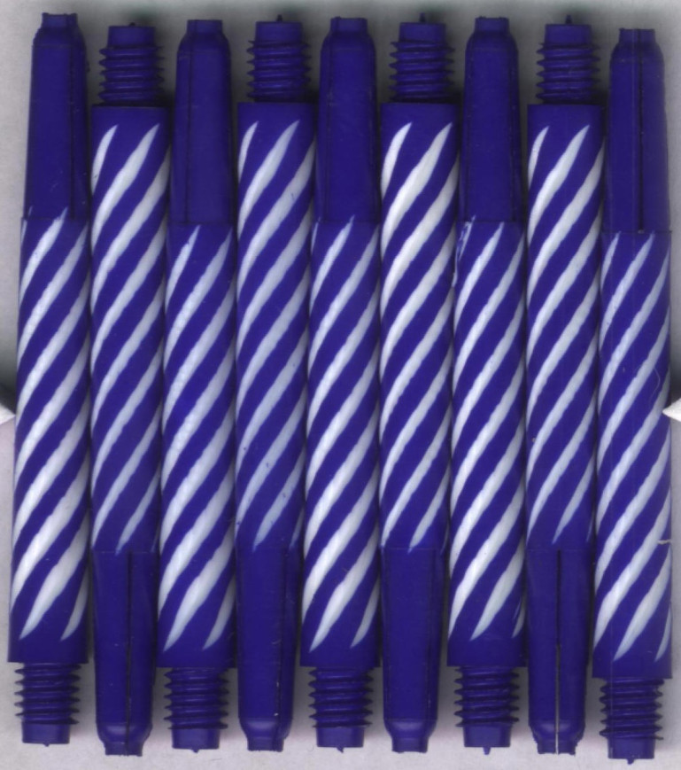 2in. Blue/White Medium Spiroline Nylon Dart Shafts
