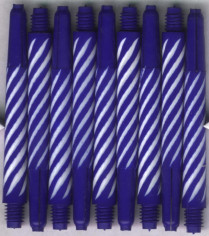 2in. Blue/White Medium Spiroline Nylon Dart Shafts