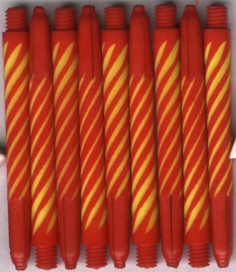 2in. Red/Yellow Medium Spiroline Nylon Dart Shafts