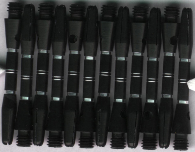 1.5in. Black/Silver Short Aluminum Dart Shafts